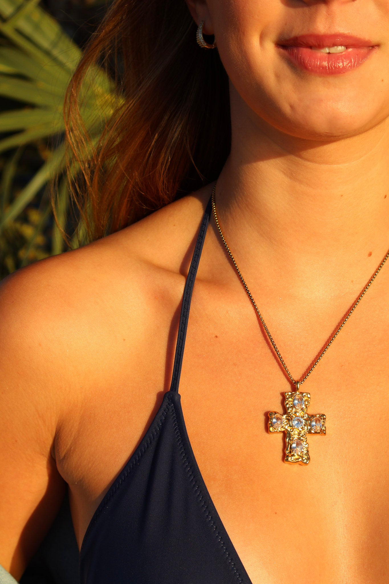 GWoram Designs Chunky Gold Cross Necklace