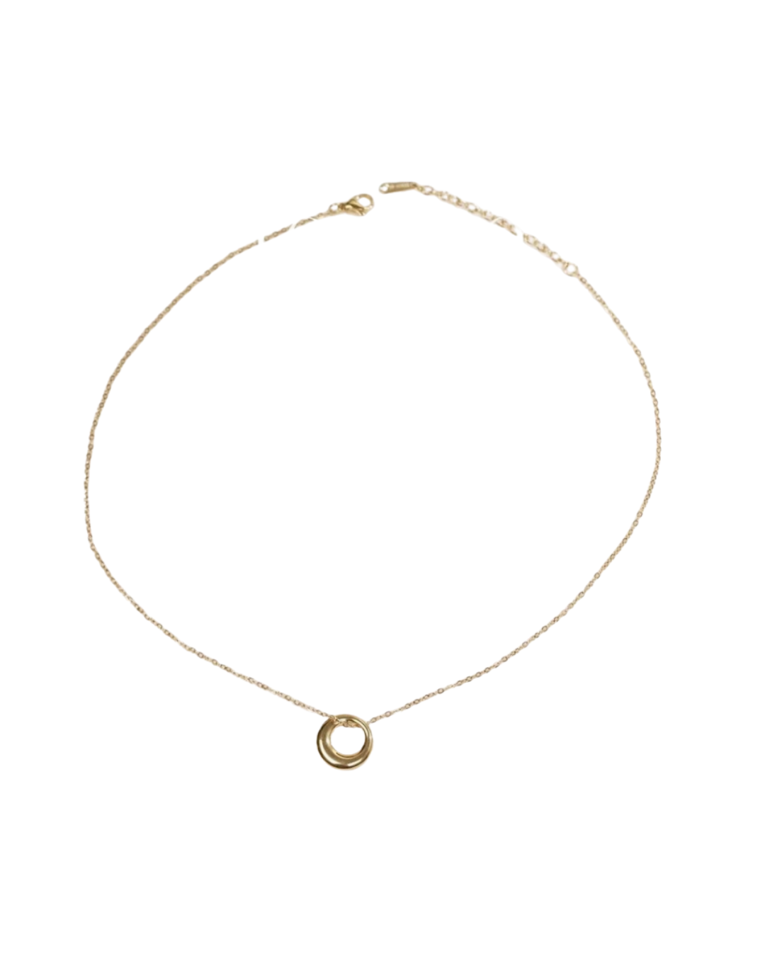 Gold Plated Donut Pendant Necklace