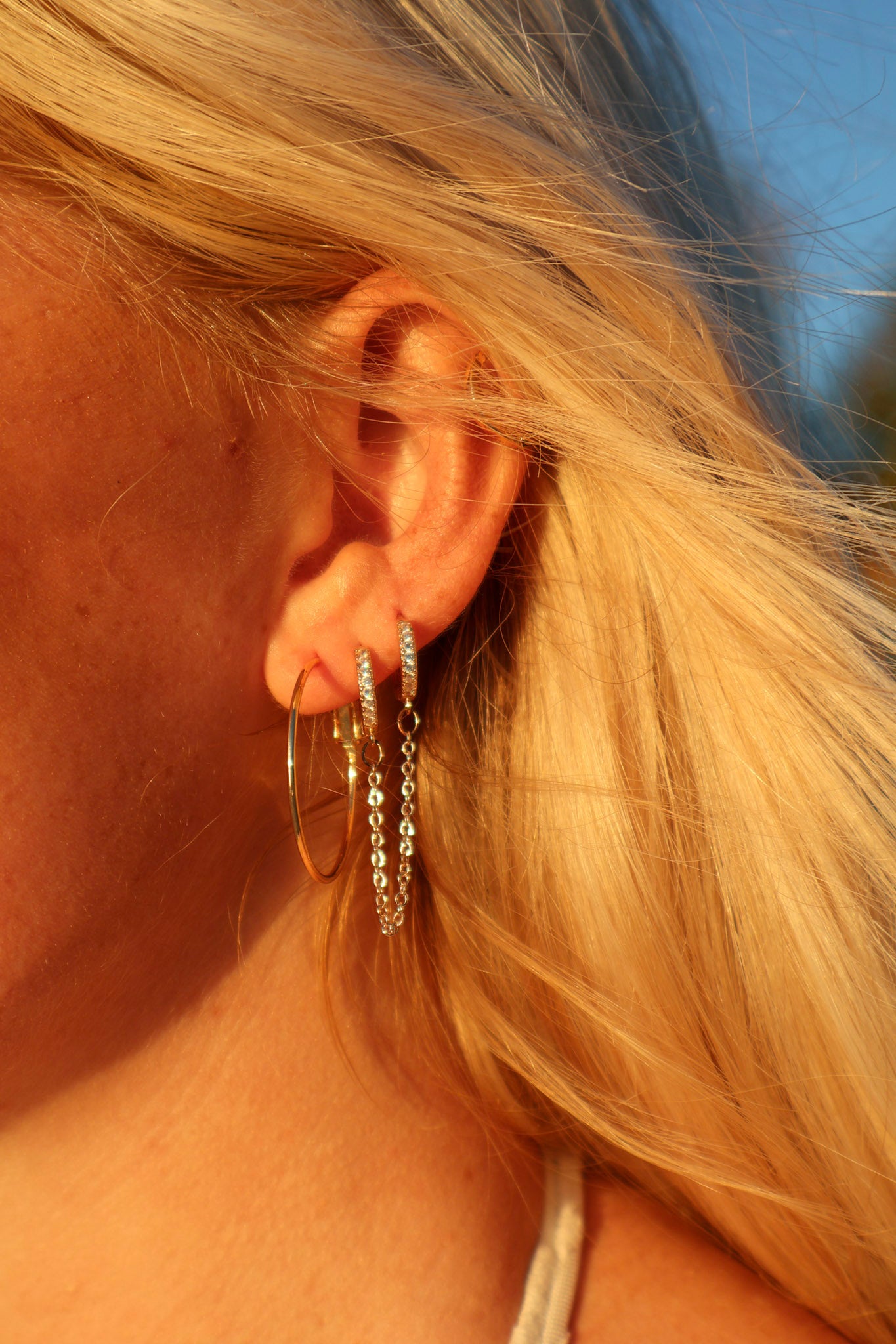 GWoram Designs Thin Gold Hoop Earrings